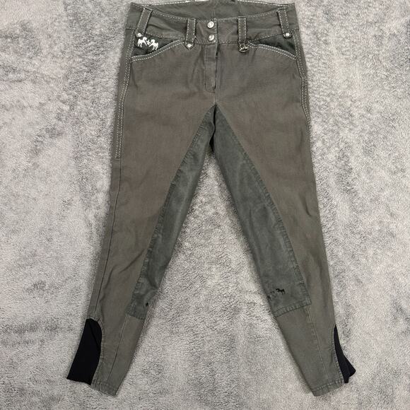 Equine Couture Pants - Blakely Full Seat Breeches Gray Size Womens 28 JPC Equestrian Suede Seat